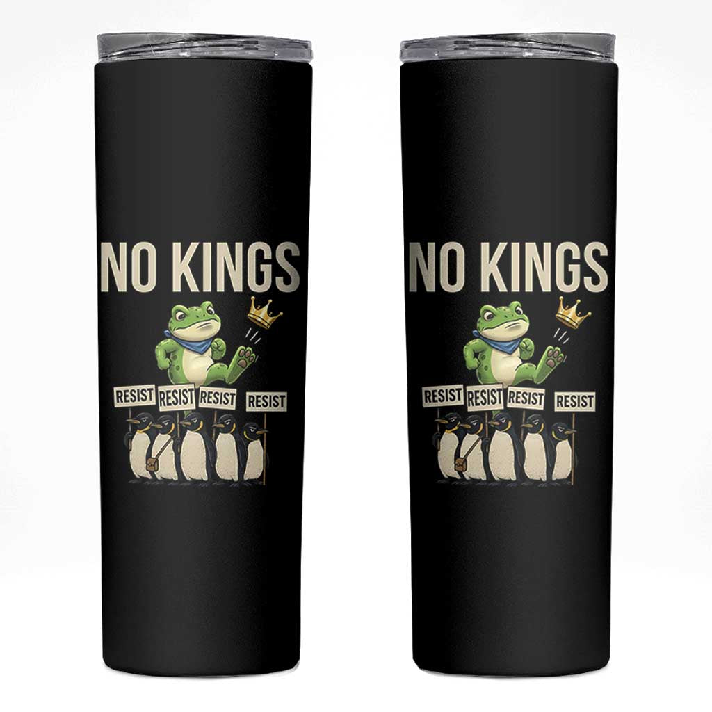 Resist Frog Skinny Tumbler No Kings Funny Portland Protest ICE Activist Meme - Wonder Print Shop