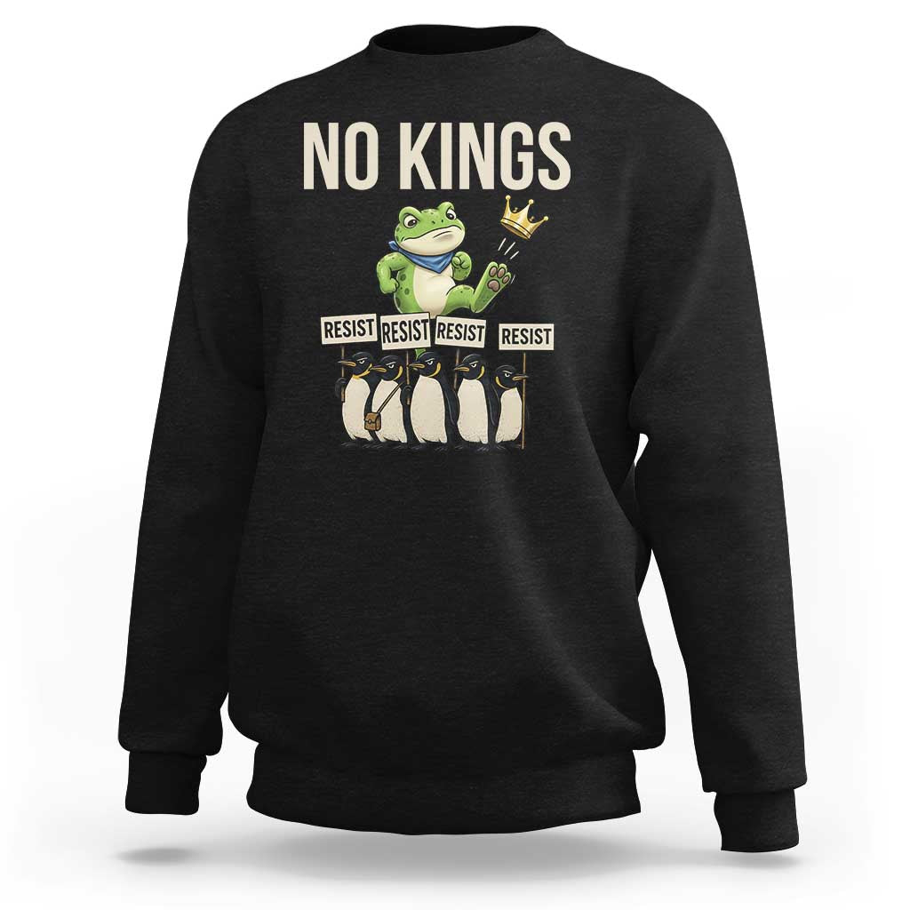 Resist Frog Sweatshirt No Kings Funny Portland Protest ICE Activist Meme - Wonder Print Shop