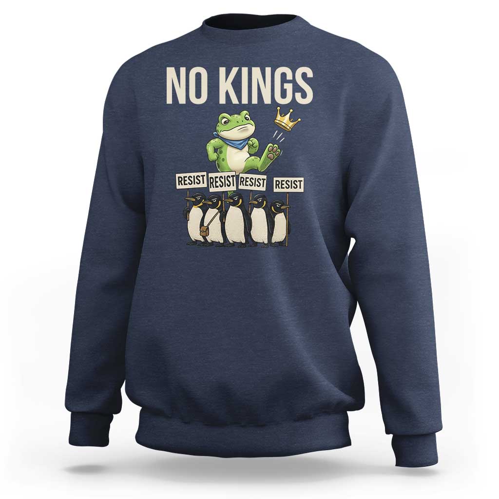 Resist Frog Sweatshirt No Kings Funny Portland Protest ICE Activist Meme - Wonder Print Shop