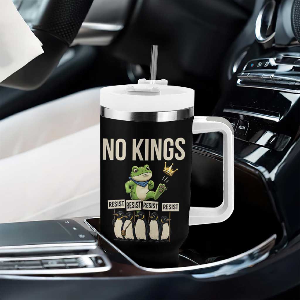Resist Frog Tumbler With Handle No Kings Funny Portland Protest ICE Activist Meme - Wonder Print Shop