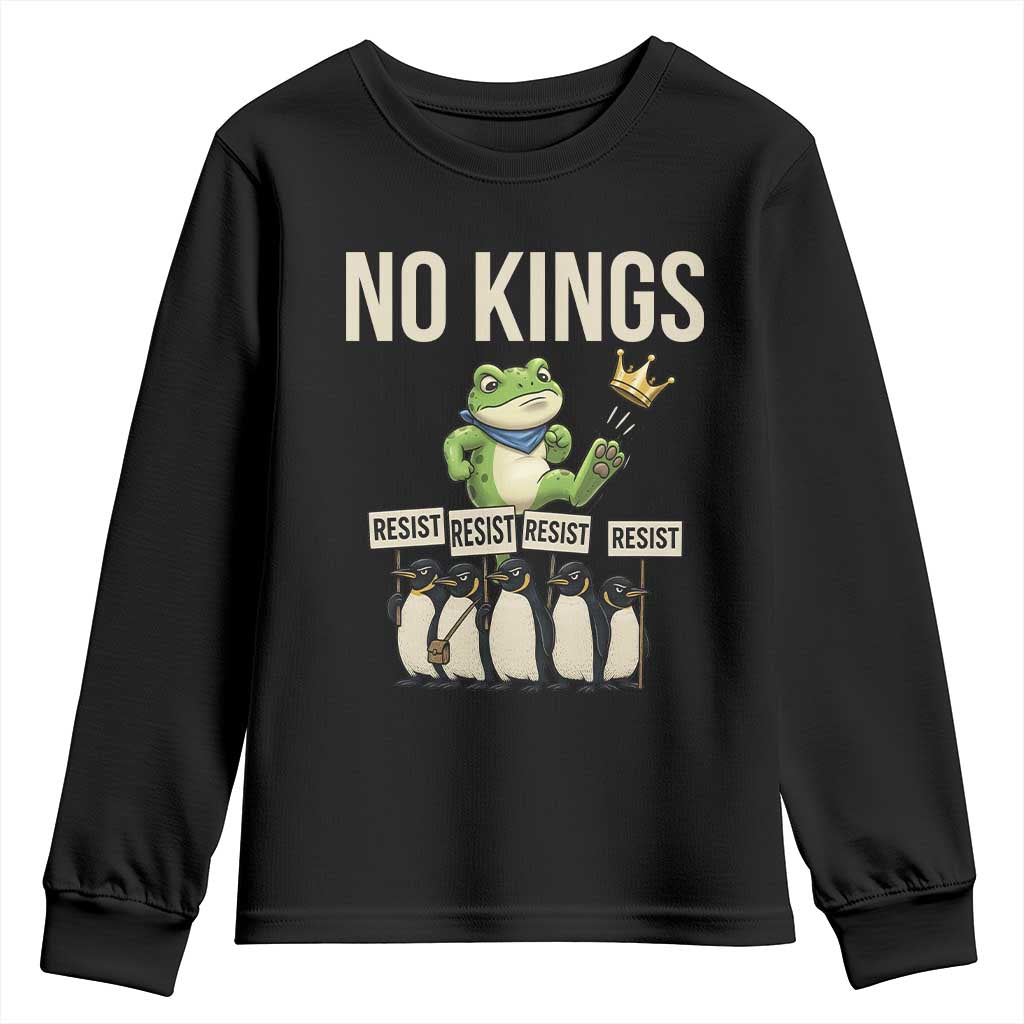 Resist Frog Youth Sweatshirt No Kings Funny Portland Protest ICE Activist Meme - Wonder Print Shop