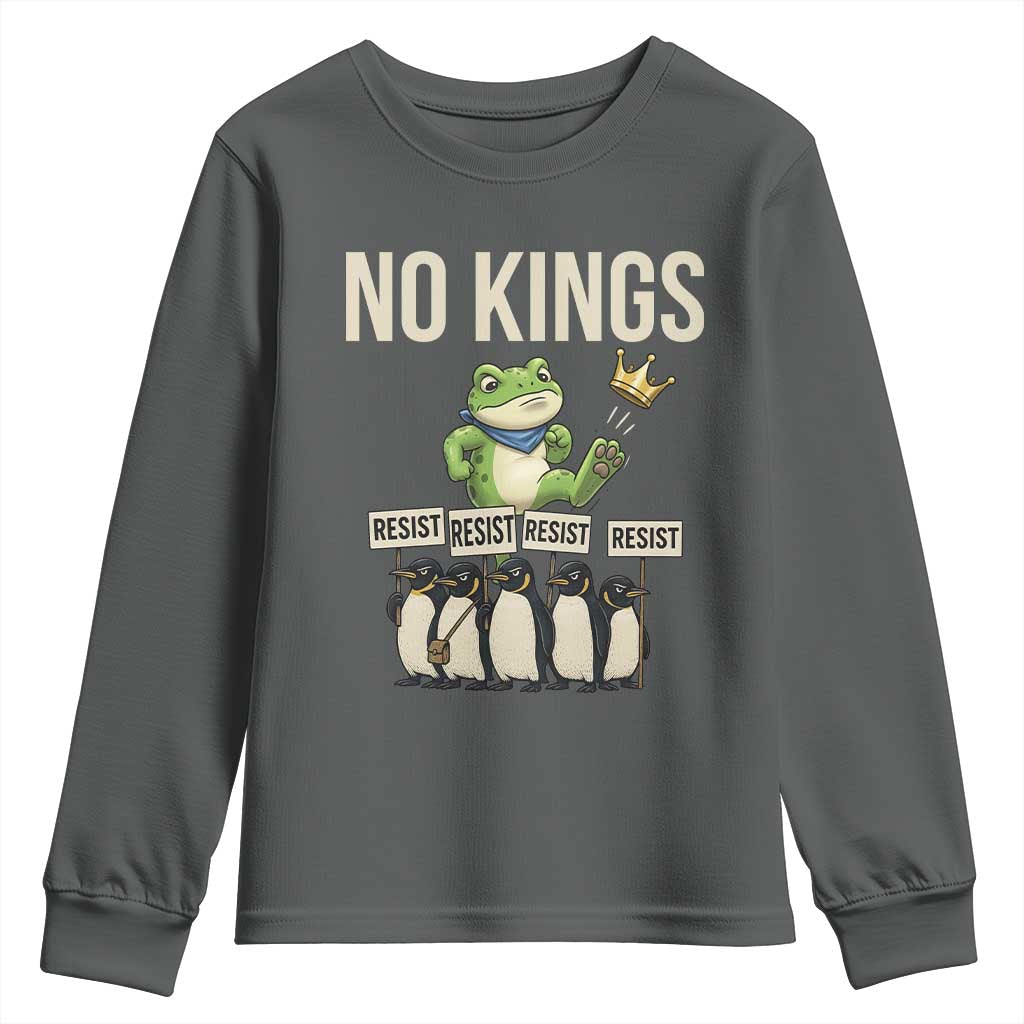 Resist Frog Youth Sweatshirt No Kings Funny Portland Protest ICE Activist Meme - Wonder Print Shop
