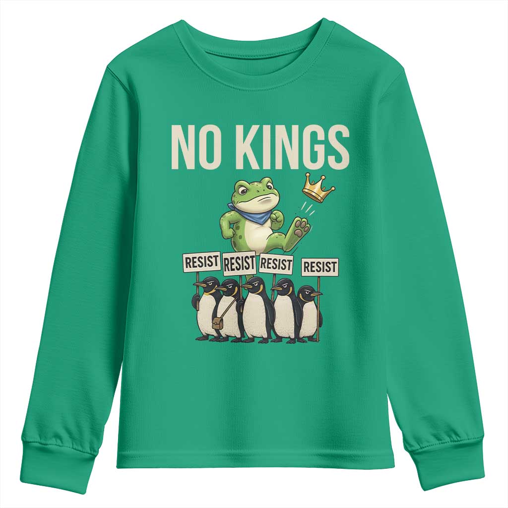Resist Frog Youth Sweatshirt No Kings Funny Portland Protest ICE Activist Meme - Wonder Print Shop