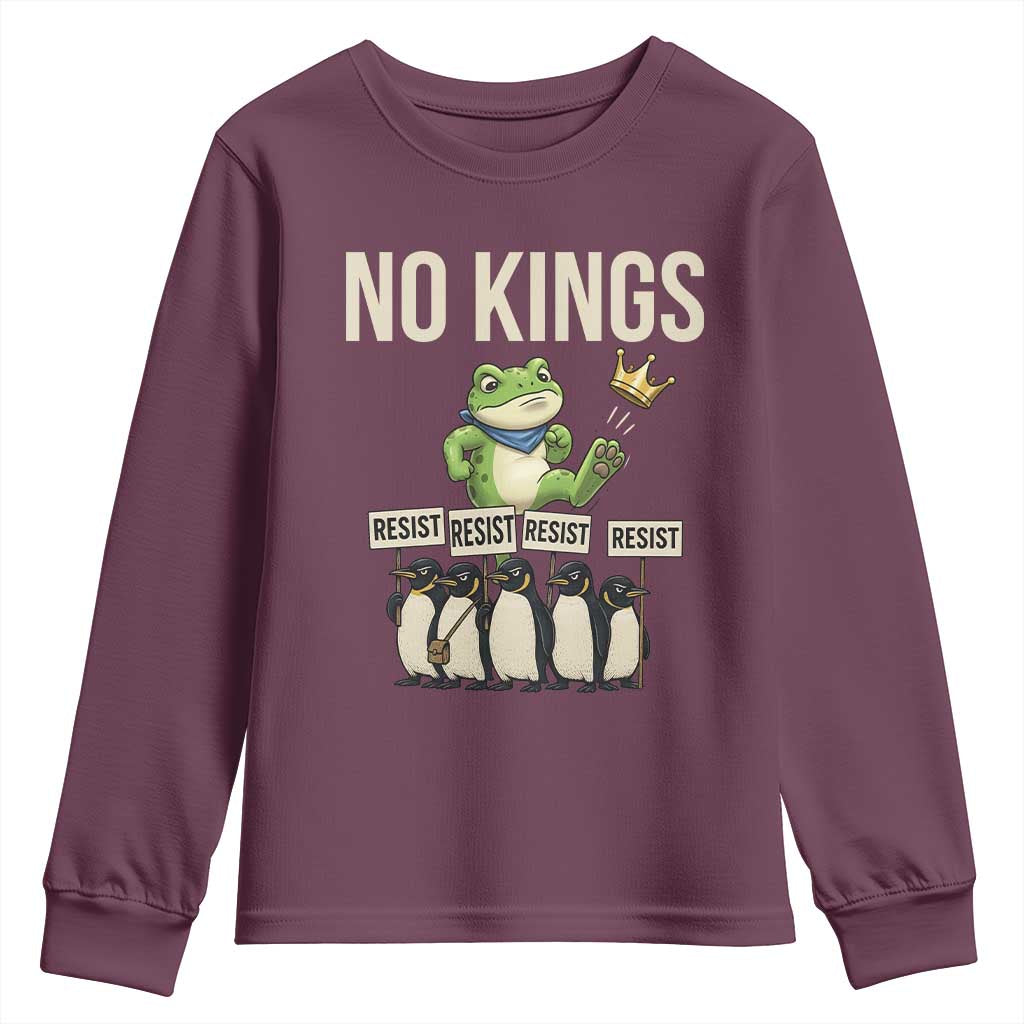 Resist Frog Youth Sweatshirt No Kings Funny Portland Protest ICE Activist Meme - Wonder Print Shop