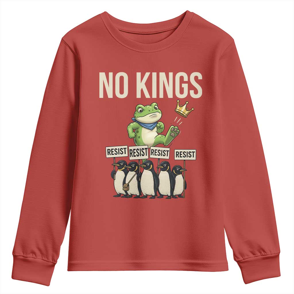 Resist Frog Youth Sweatshirt No Kings Funny Portland Protest ICE Activist Meme - Wonder Print Shop