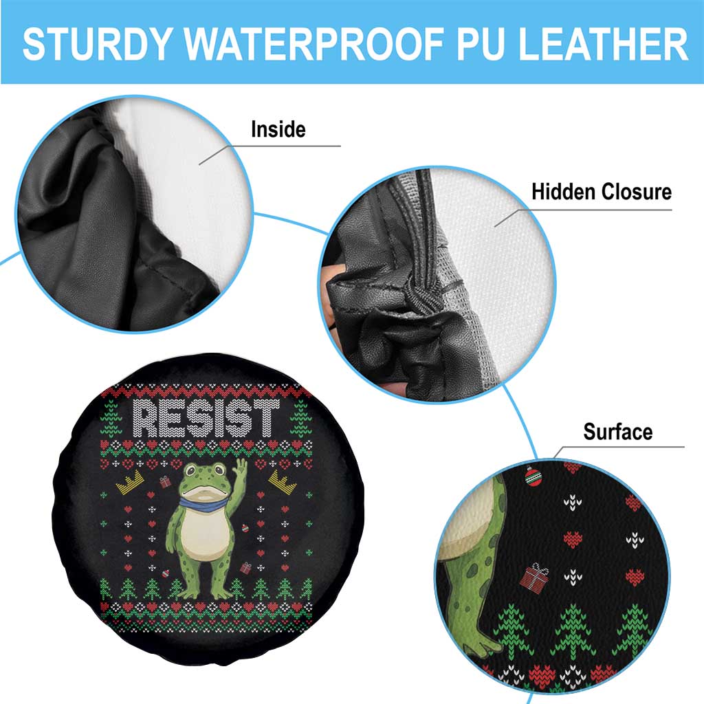 Resist Frog Spare Tire Cover Funny Portland Protest ICE Activist Meme 2025 - Wonder Print Shop