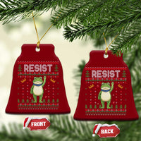 Resist Frog Ceramic Ornament Funny Portland Protest ICE Activist Meme 2025 - Wonder Print Shop