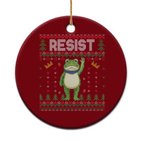 Resist Frog Ceramic Ornament Funny Portland Protest ICE Activist Meme 2025 - Wonder Print Shop
