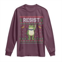 Resist Frog Long Sleeve Shirt Funny Portland Protest ICE Activist Meme 2025 - Wonder Print Shop