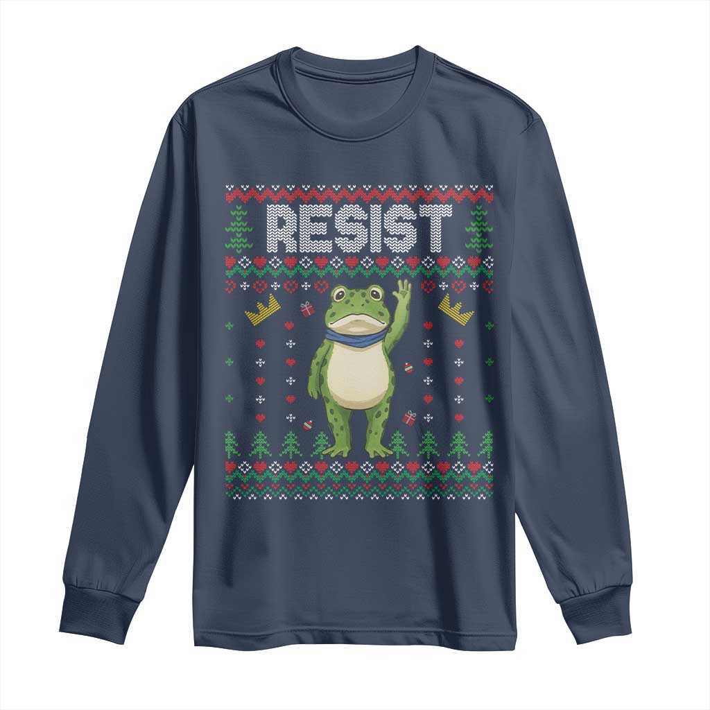 Resist Frog Long Sleeve Shirt Funny Portland Protest ICE Activist Meme 2025 - Wonder Print Shop