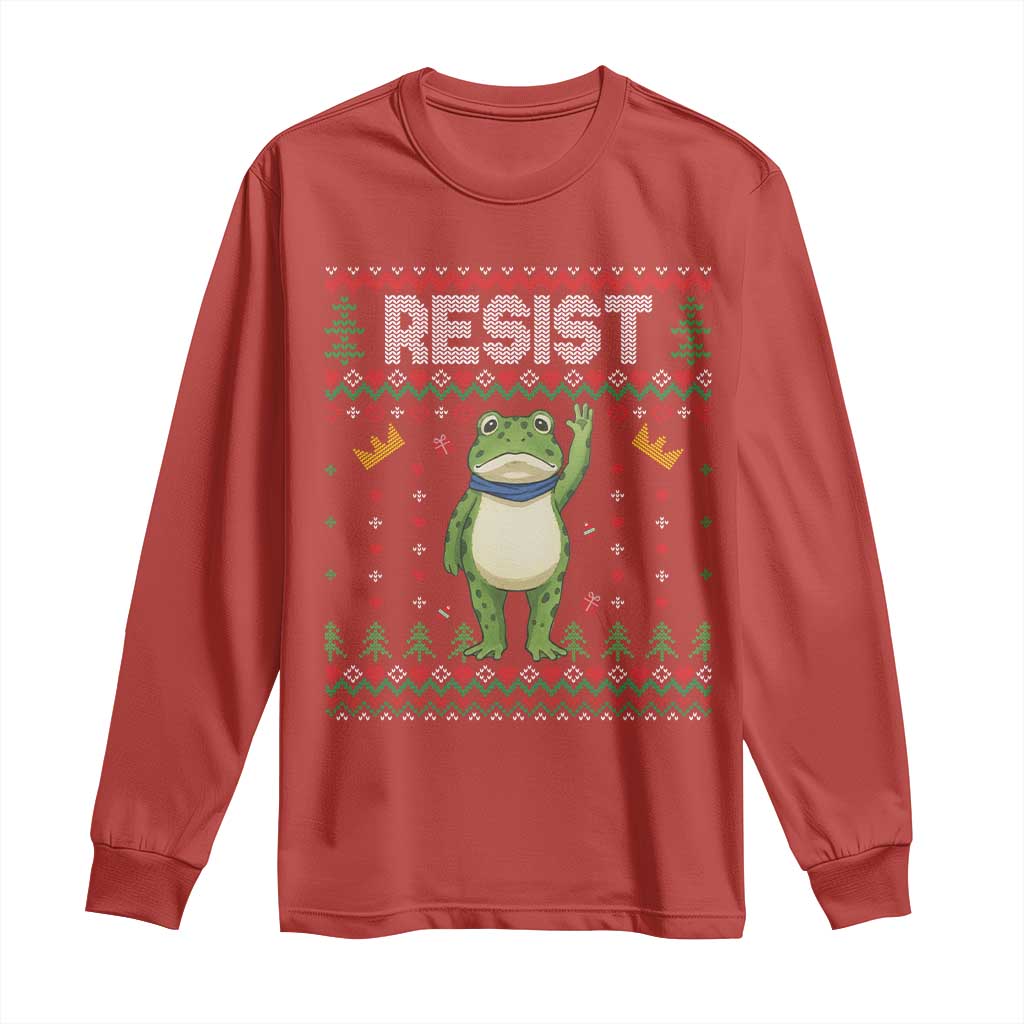 Resist Frog Long Sleeve Shirt Funny Portland Protest ICE Activist Meme 2025 - Wonder Print Shop