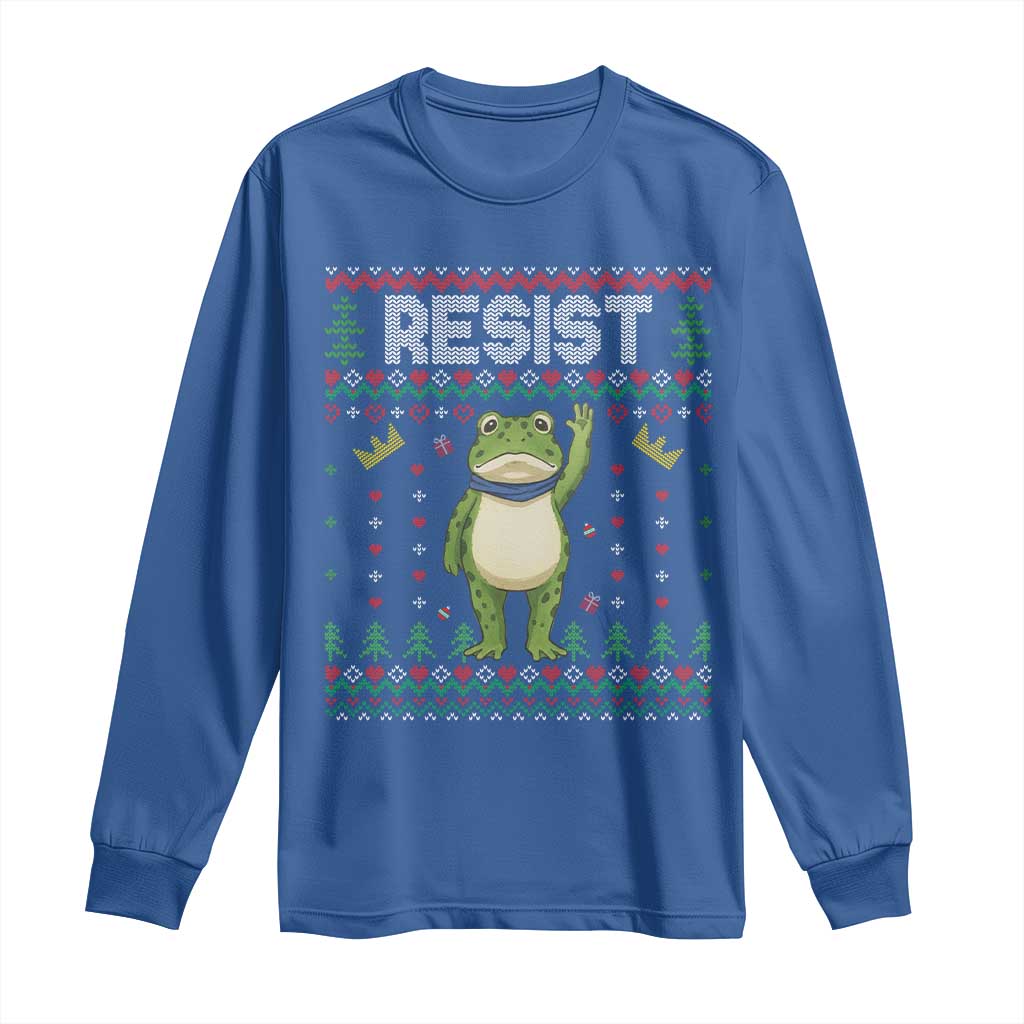 Resist Frog Long Sleeve Shirt Funny Portland Protest ICE Activist Meme 2025 - Wonder Print Shop
