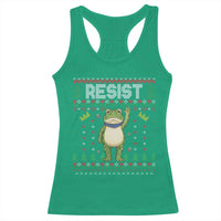 Resist Frog Racerback Tank Top Funny Portland Protest ICE Activist Meme 2025 - Wonder Print Shop