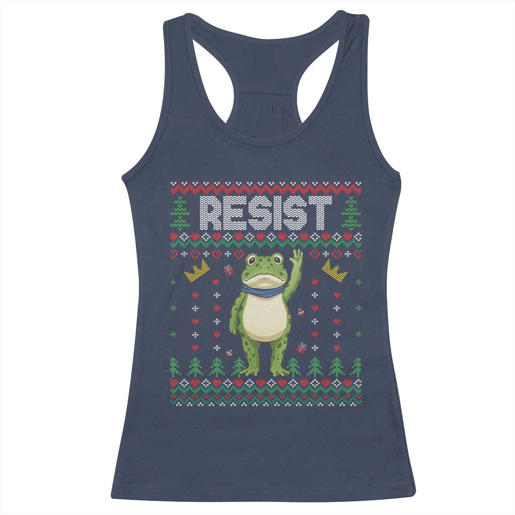Resist Frog Racerback Tank Top Funny Portland Protest ICE Activist Meme 2025 - Wonder Print Shop