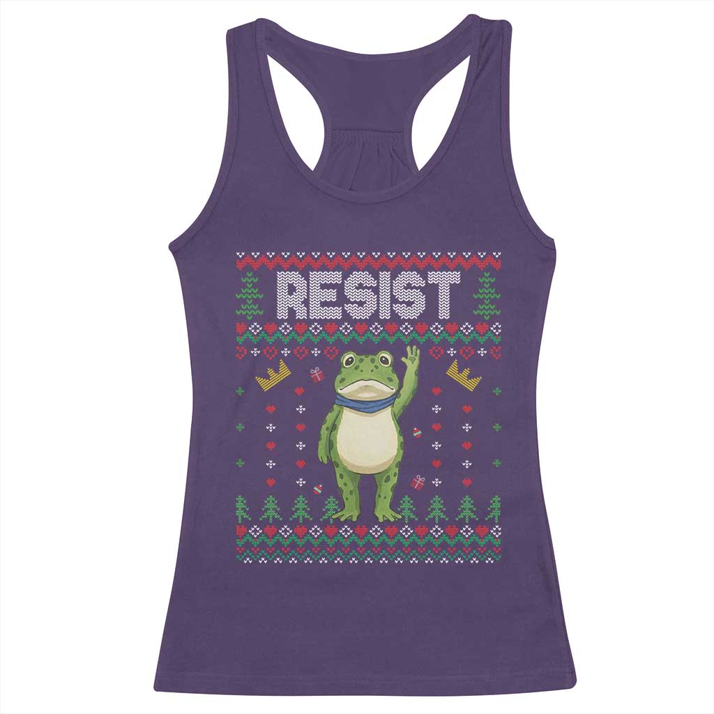 Resist Frog Racerback Tank Top Funny Portland Protest ICE Activist Meme 2025 - Wonder Print Shop