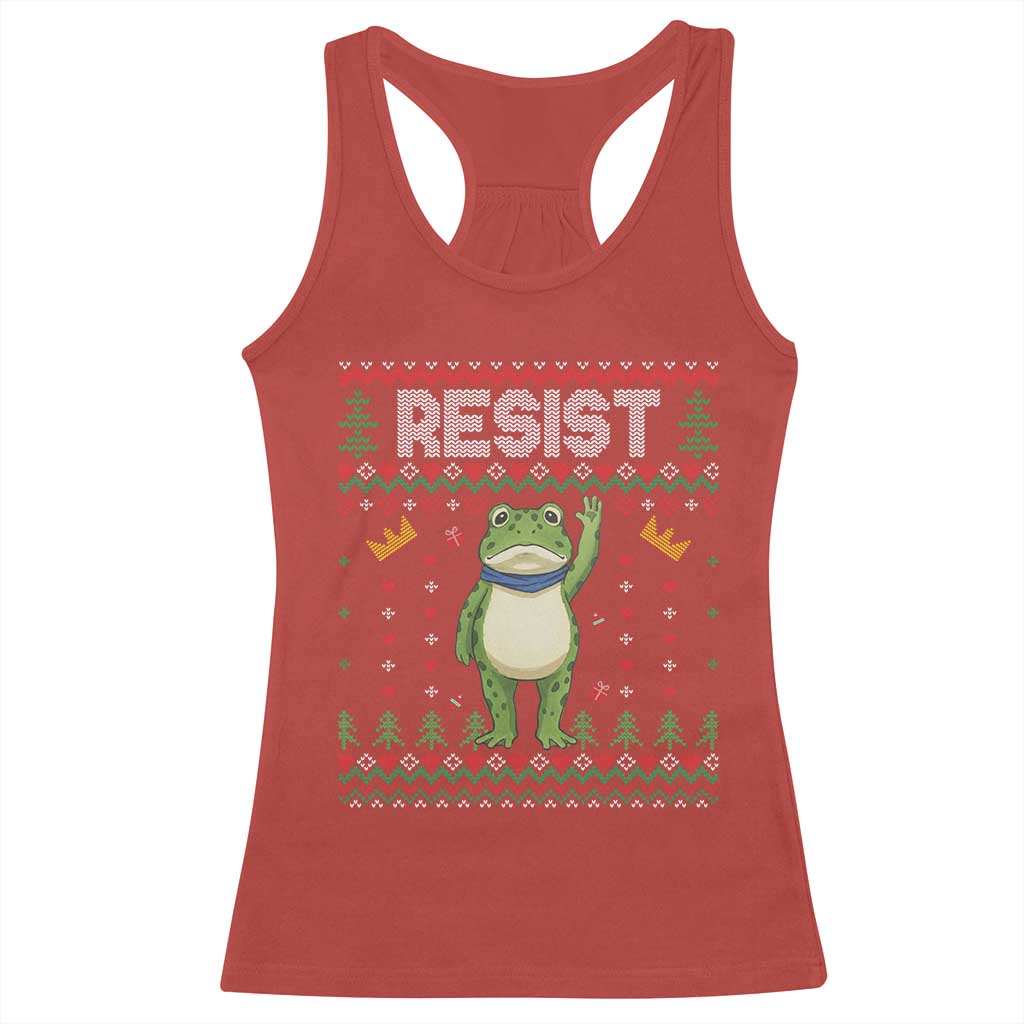 Resist Frog Racerback Tank Top Funny Portland Protest ICE Activist Meme 2025 - Wonder Print Shop