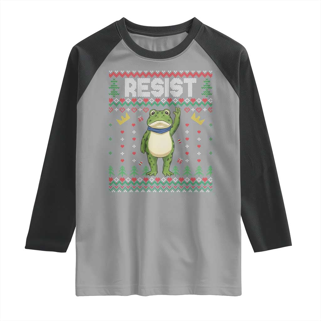 Resist Frog Raglan Shirt Funny Portland Protest ICE Activist Meme 2025 - Wonder Print Shop