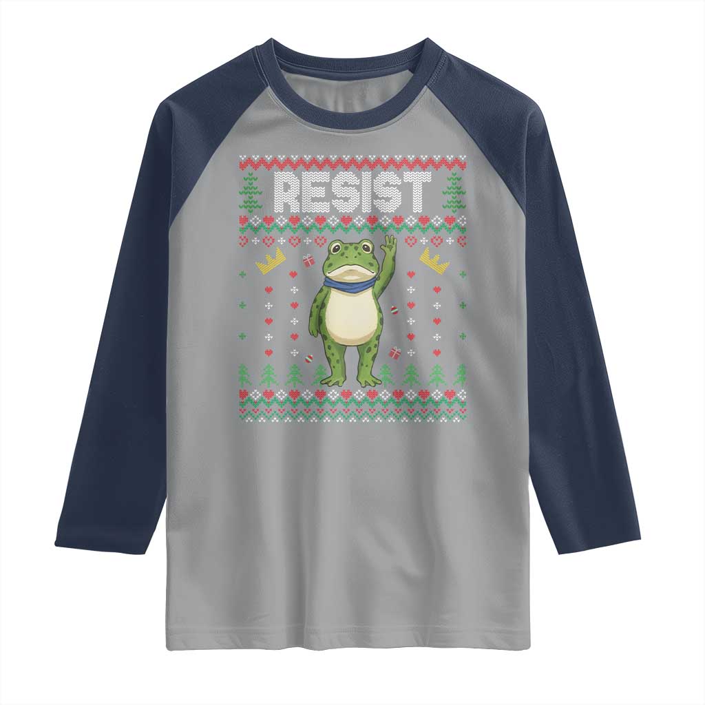 Resist Frog Raglan Shirt Funny Portland Protest ICE Activist Meme 2025 - Wonder Print Shop