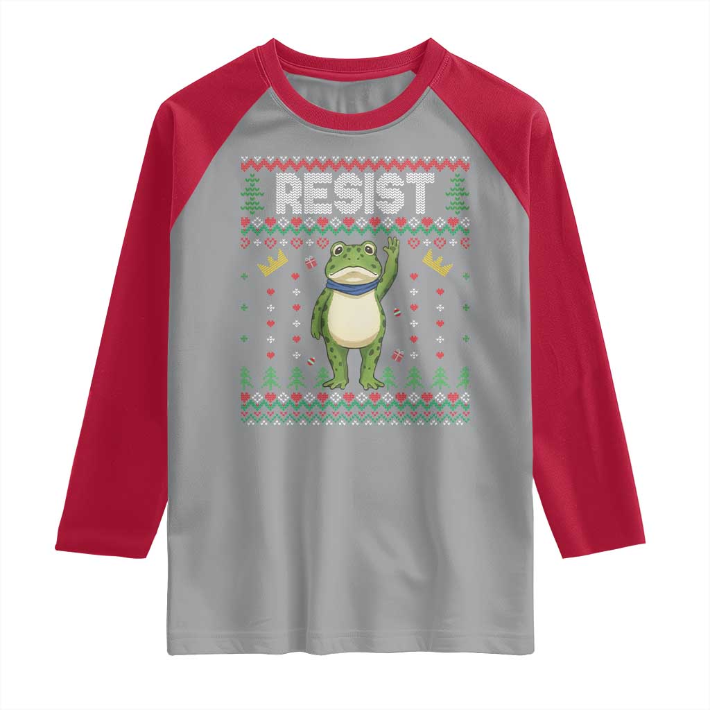 Resist Frog Raglan Shirt Funny Portland Protest ICE Activist Meme 2025 - Wonder Print Shop