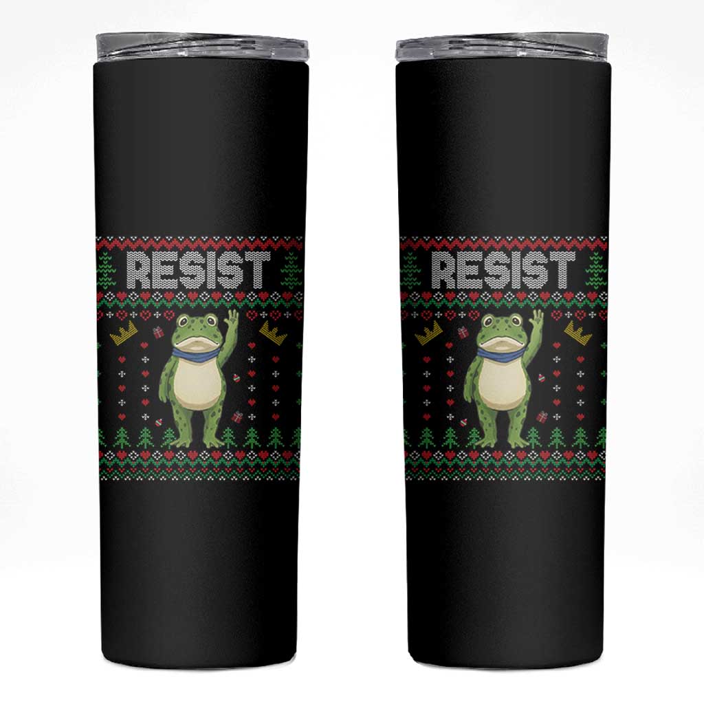 Resist Frog Skinny Tumbler Funny Portland Protest ICE Activist Meme 2025 - Wonder Print Shop