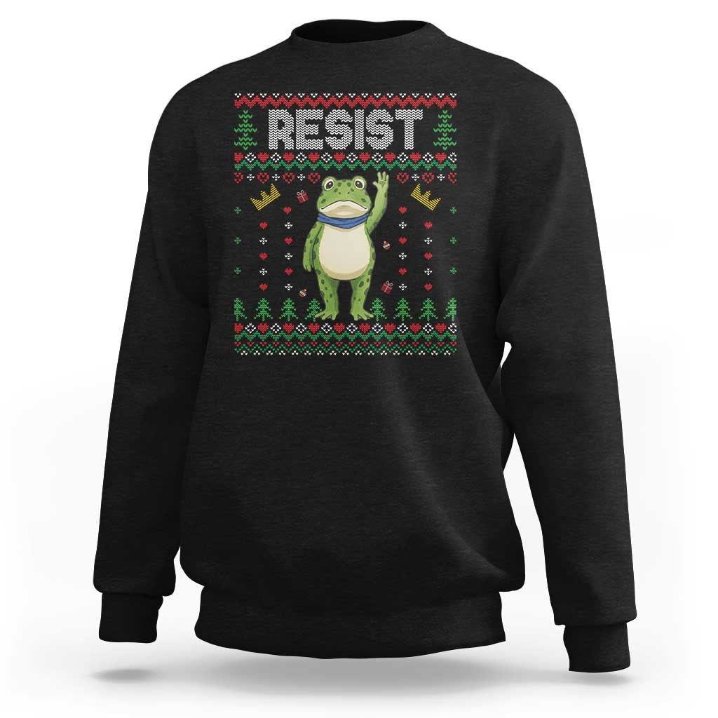 Resist Frog Sweatshirt Funny Portland Protest ICE Activist Meme 2025 - Wonder Print Shop