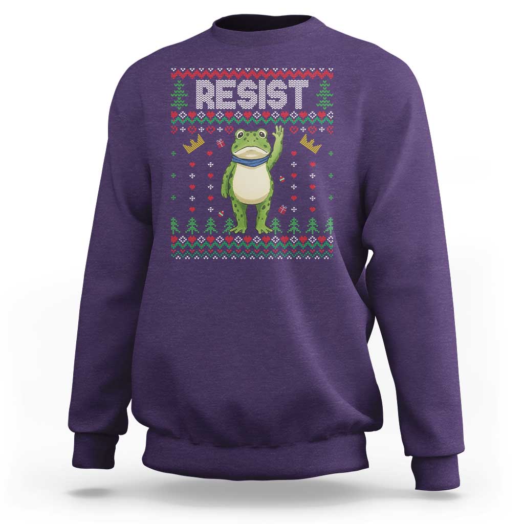 Resist Frog Sweatshirt Funny Portland Protest ICE Activist Meme 2025 - Wonder Print Shop