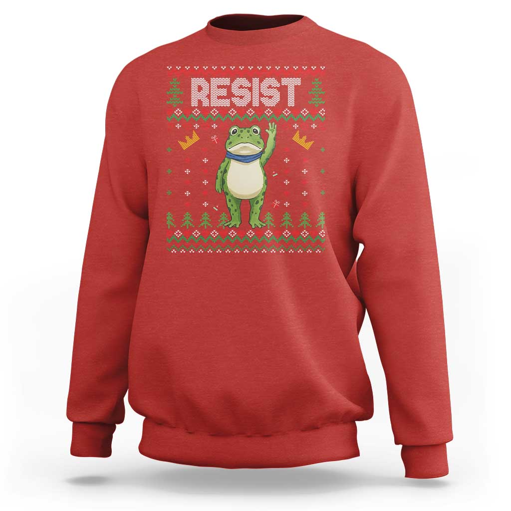 Resist Frog Sweatshirt Funny Portland Protest ICE Activist Meme 2025 - Wonder Print Shop
