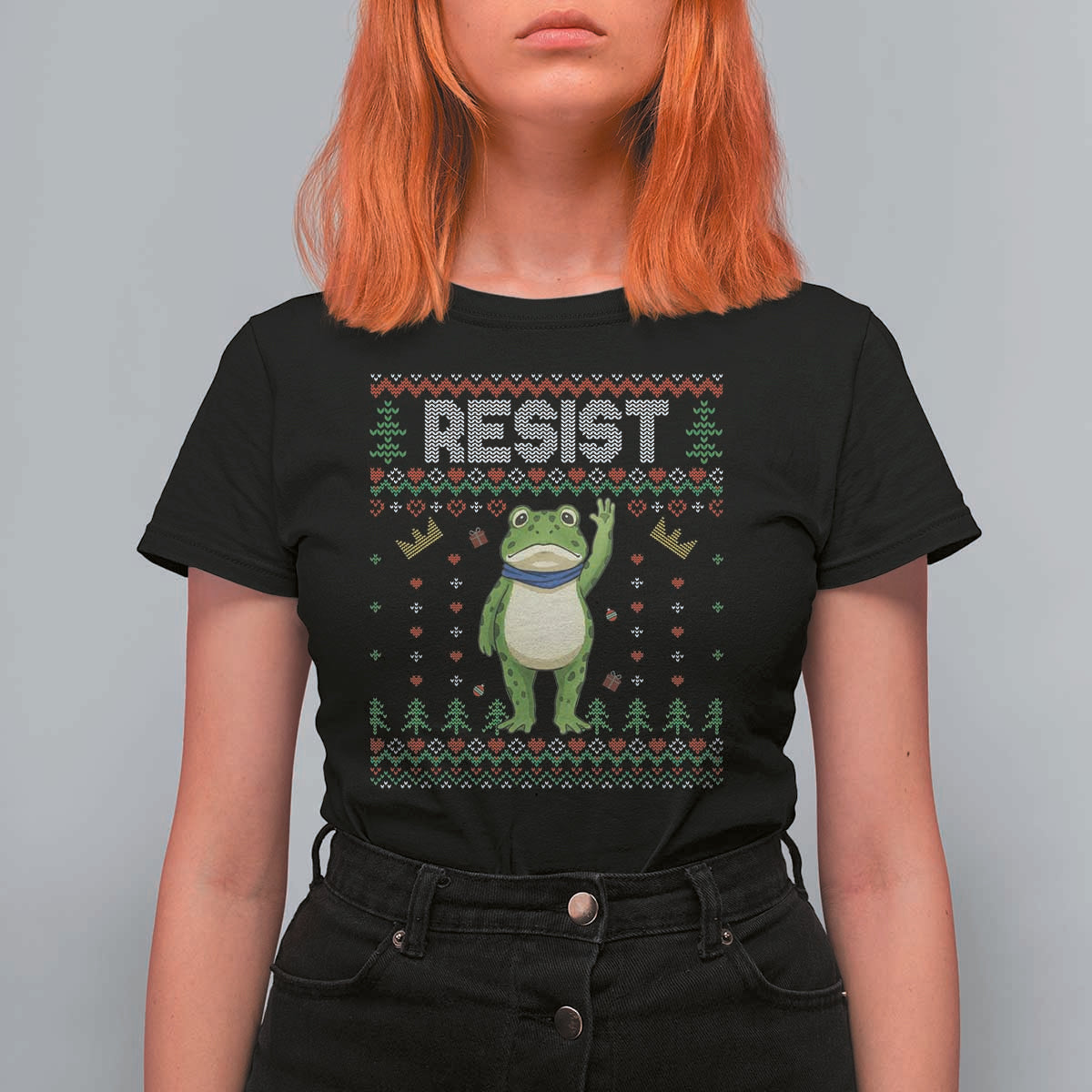 Resist Frog T Shirt For Women Funny Portland Protest ICE Activist Meme 2025 - Wonder Print Shop