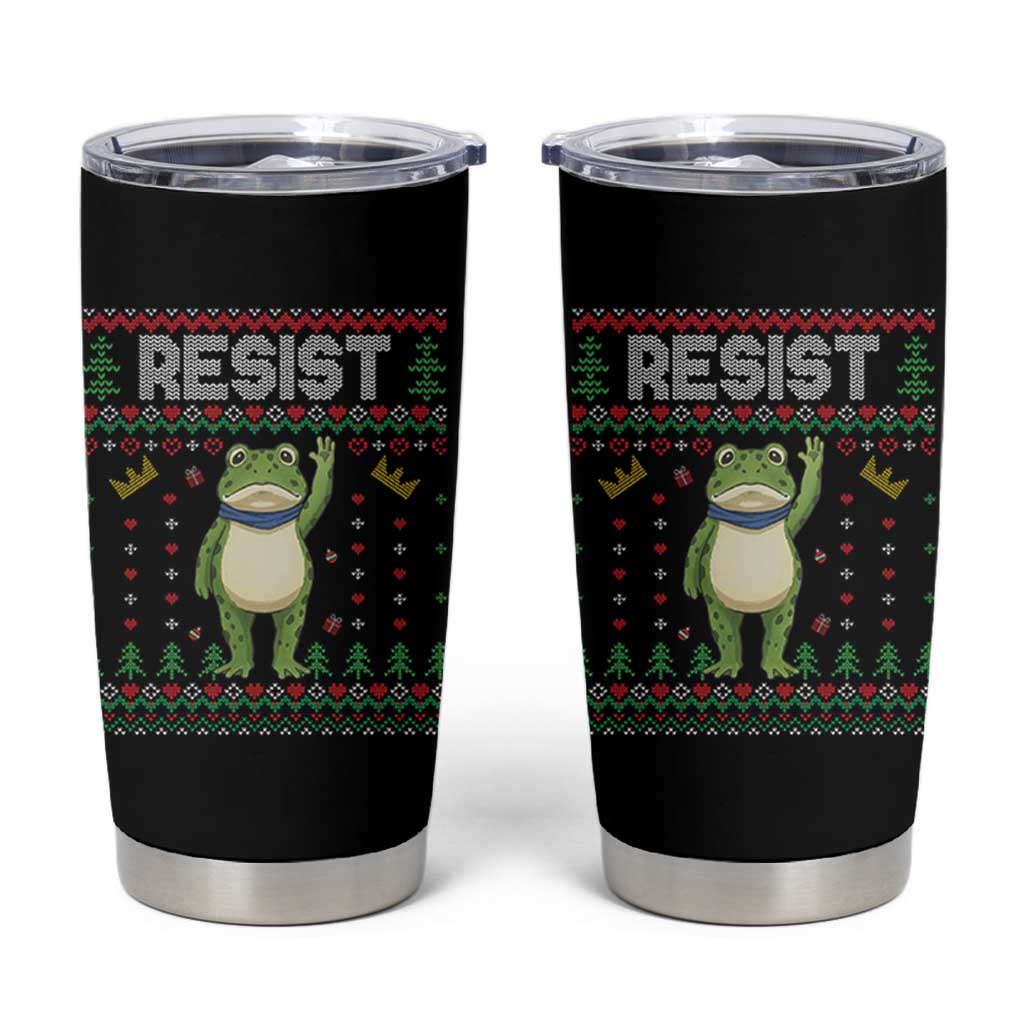 Resist Frog Tumbler Cup Funny Portland Protest ICE Activist Meme 2025 - Wonder Print Shop