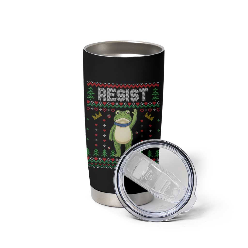 Resist Frog Tumbler Cup Funny Portland Protest ICE Activist Meme 2025 - Wonder Print Shop