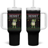 Resist Frog Tumbler With Handle Funny Portland Protest ICE Activist Meme 2025 - Wonder Print Shop