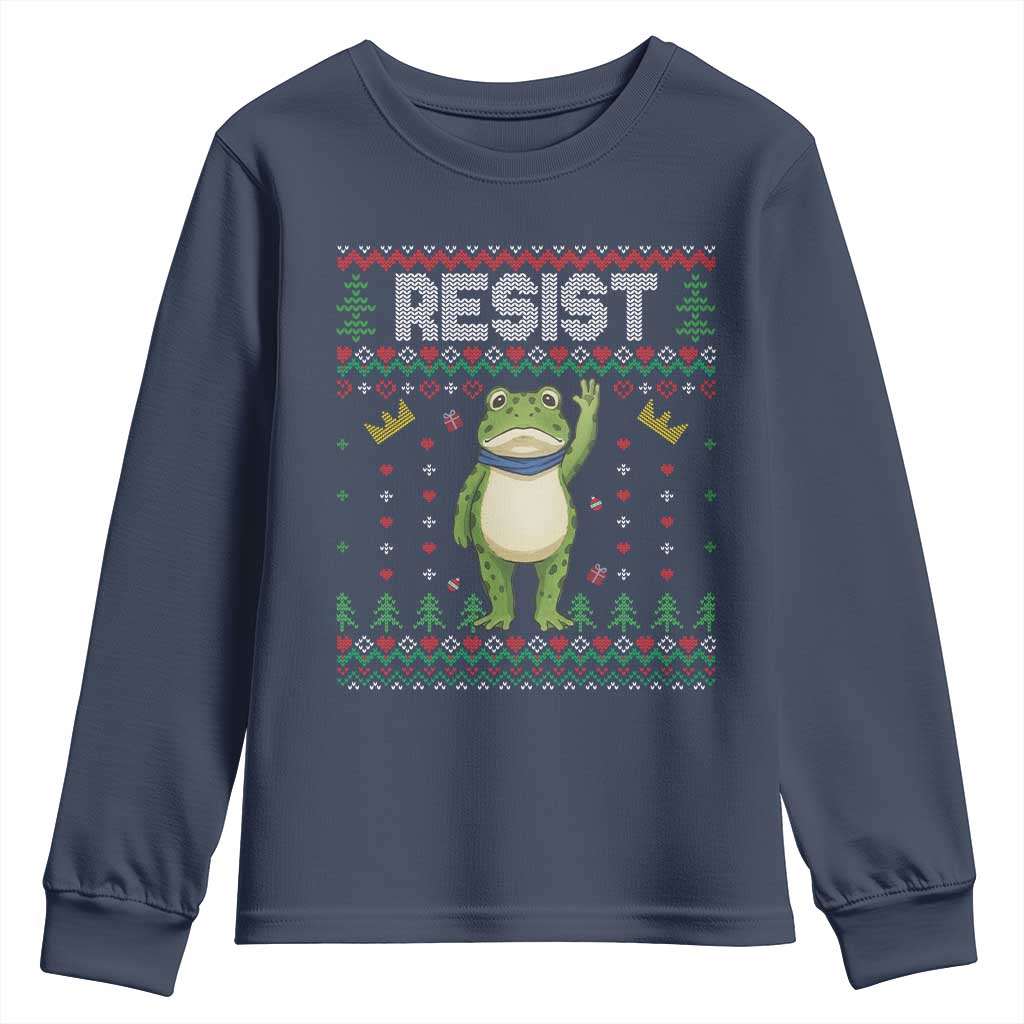Resist Frog Youth Sweatshirt Funny Portland Protest ICE Activist Meme 2025 - Wonder Print Shop