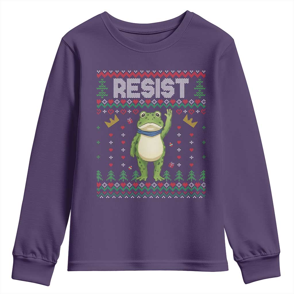 Resist Frog Youth Sweatshirt Funny Portland Protest ICE Activist Meme 2025 - Wonder Print Shop