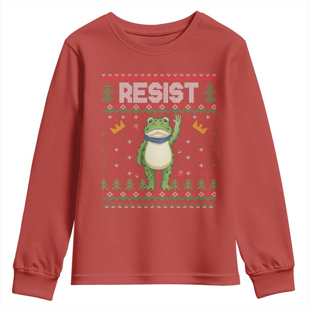 Resist Frog Youth Sweatshirt Funny Portland Protest ICE Activist Meme 2025 - Wonder Print Shop