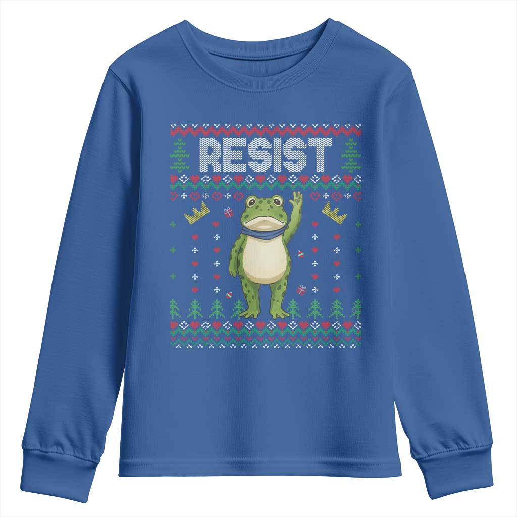 Resist Frog Youth Sweatshirt Funny Portland Protest ICE Activist Meme 2025 - Wonder Print Shop