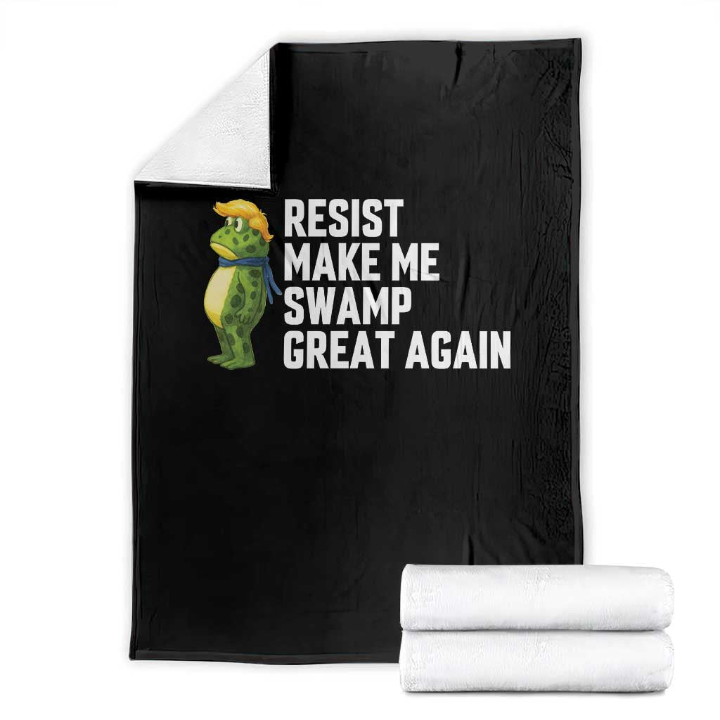 Resist Frog Throw Blanket Funny Polittical 2025 Meme - Wonder Print Shop