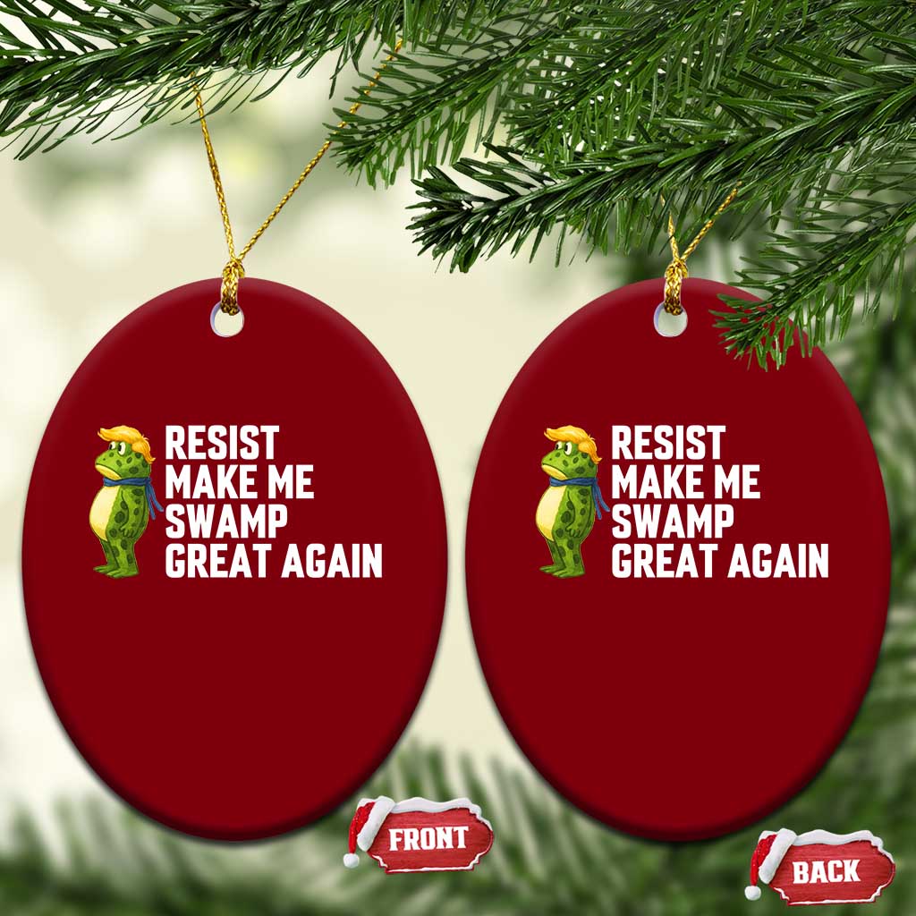 Resist Frog Ceramic Ornament Funny Polittical 2025 Meme - Wonder Print Shop