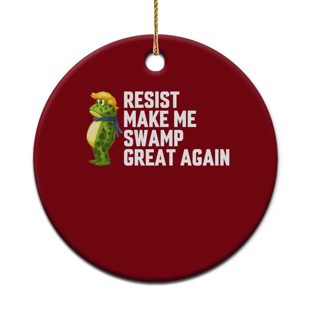 Resist Frog Ceramic Ornament Funny Polittical 2025 Meme - Wonder Print Shop