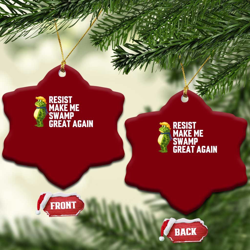 Resist Frog Ceramic Ornament Funny Polittical 2025 Meme - Wonder Print Shop