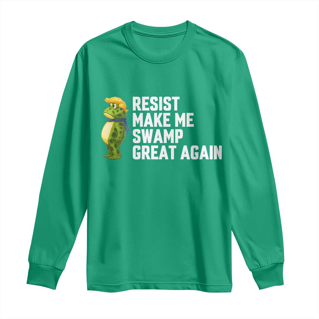 Resist Frog Long Sleeve Shirt Funny Polittical 2025 Meme - Wonder Print Shop