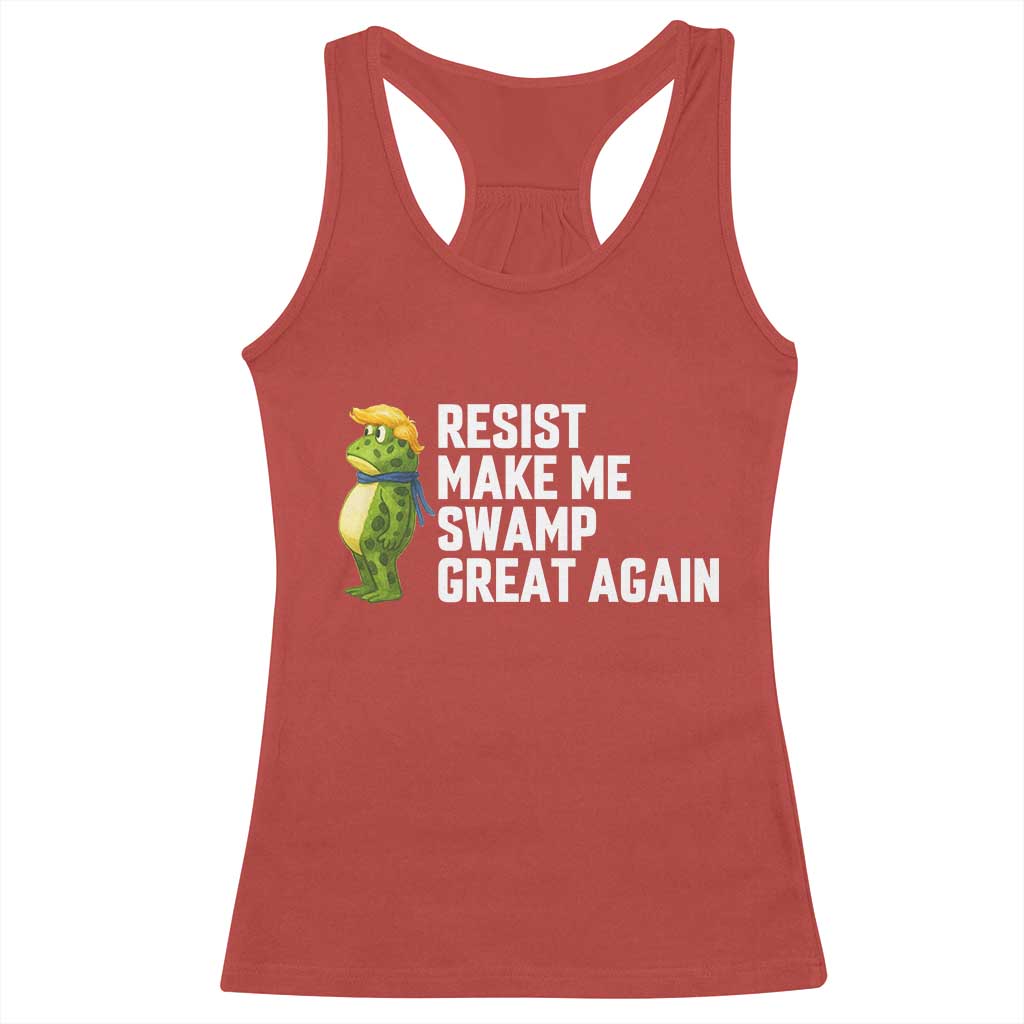 Resist Frog Racerback Tank Top Funny Polittical 2025 Meme - Wonder Print Shop