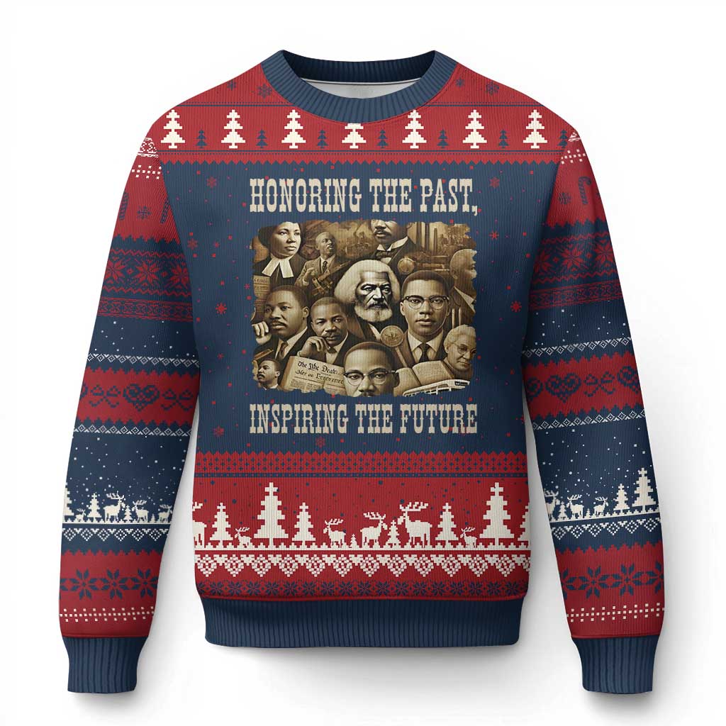Honoring The Past Inspiring The Future Ugly Christmas Sweater Black History Month - Wonder Print Shop