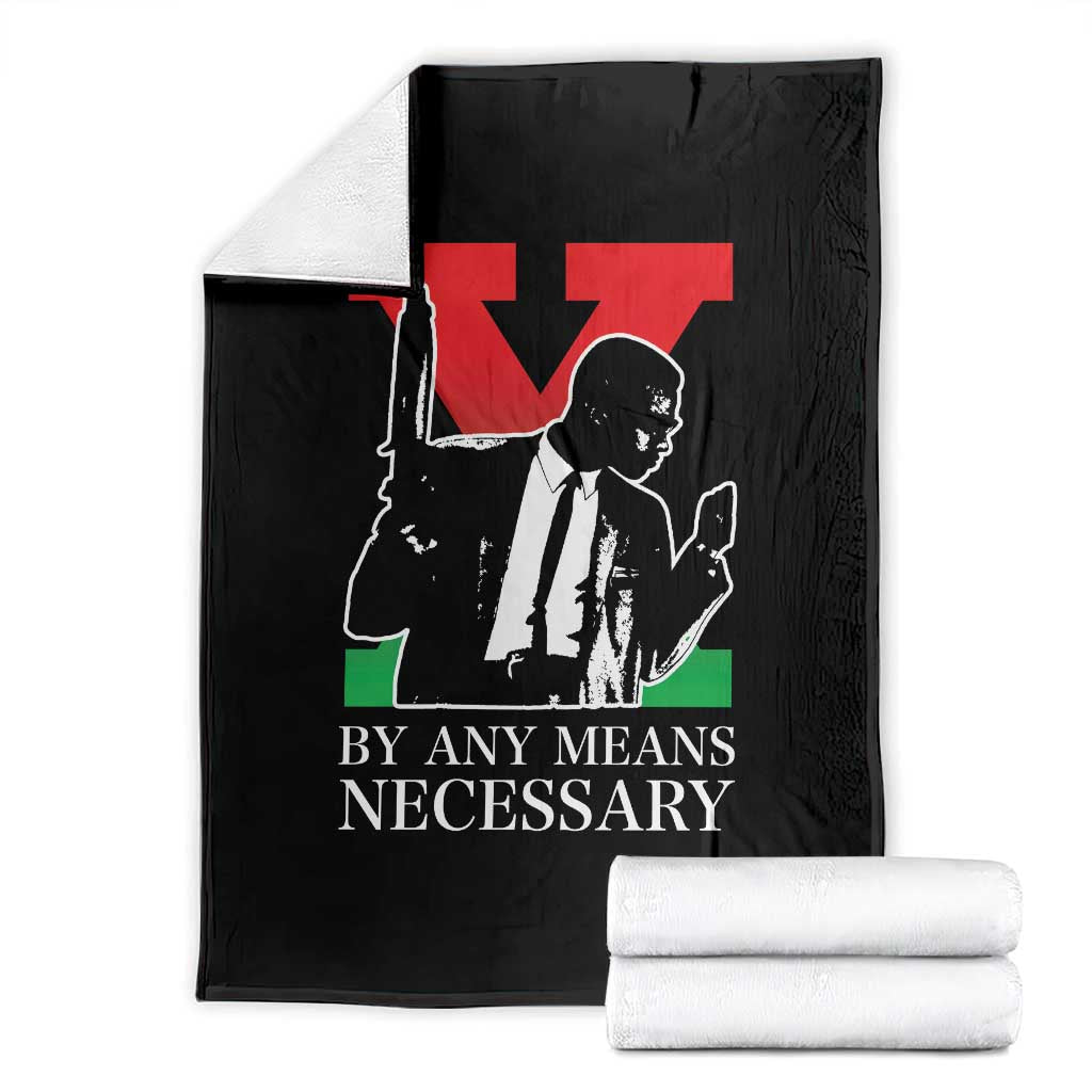 Malcolm X Throw Blanket By Any Means Necessary - Wonder Print Shop
