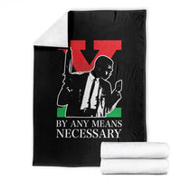 Malcolm X Throw Blanket By Any Means Necessary - Wonder Print Shop