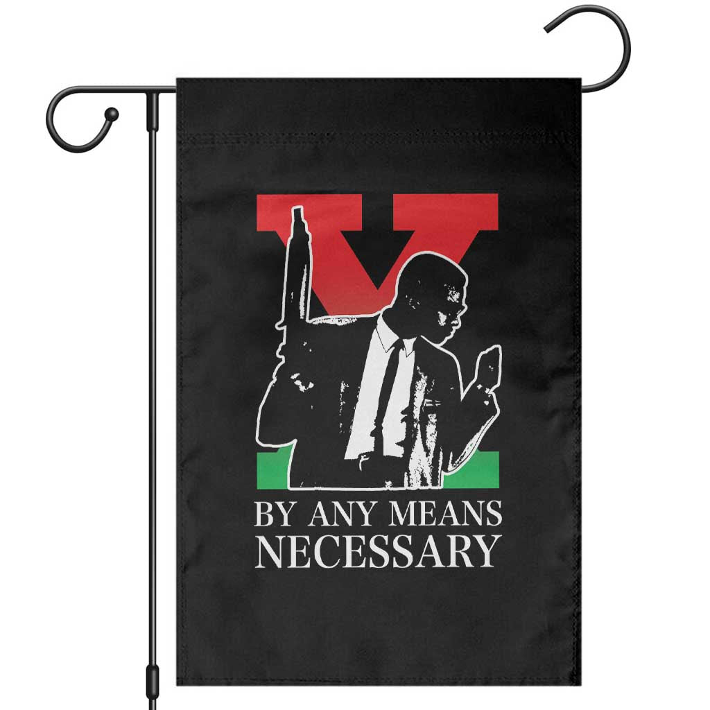 Malcolm X Garden Flag By Any Means Necessary - Wonder Print Shop