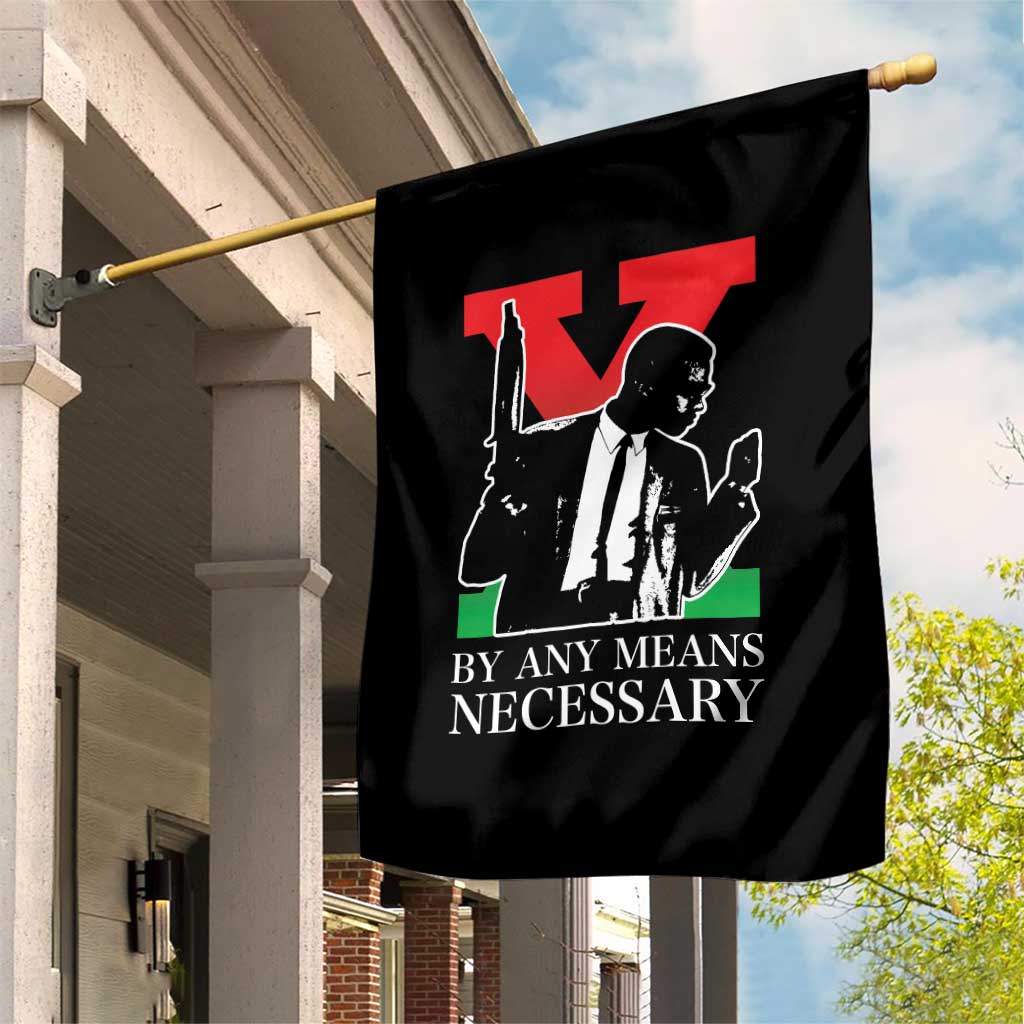Malcolm X Garden Flag By Any Means Necessary - Wonder Print Shop