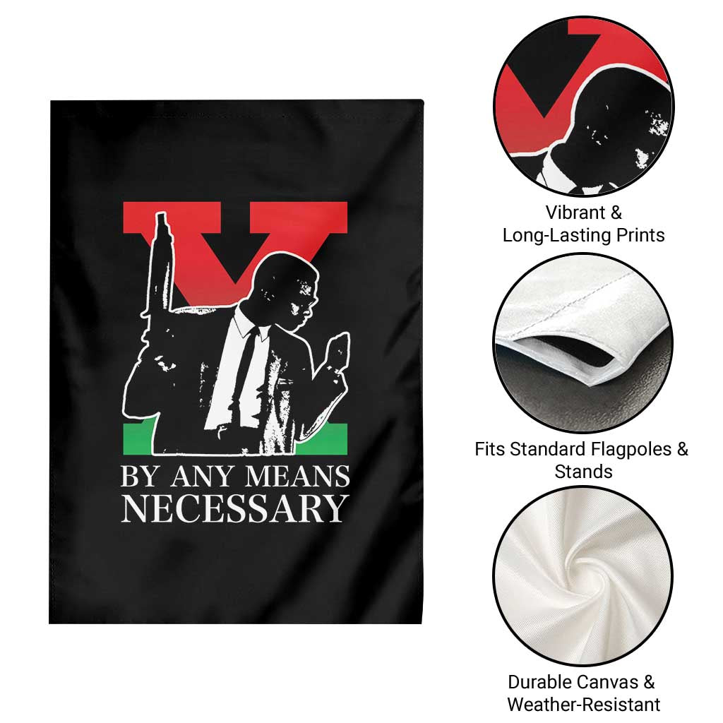 Malcolm X Garden Flag By Any Means Necessary - Wonder Print Shop