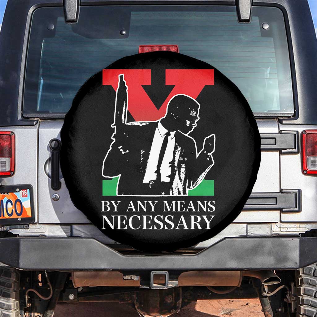 Malcolm X Spare Tire Cover By Any Means Necessary - Wonder Print Shop