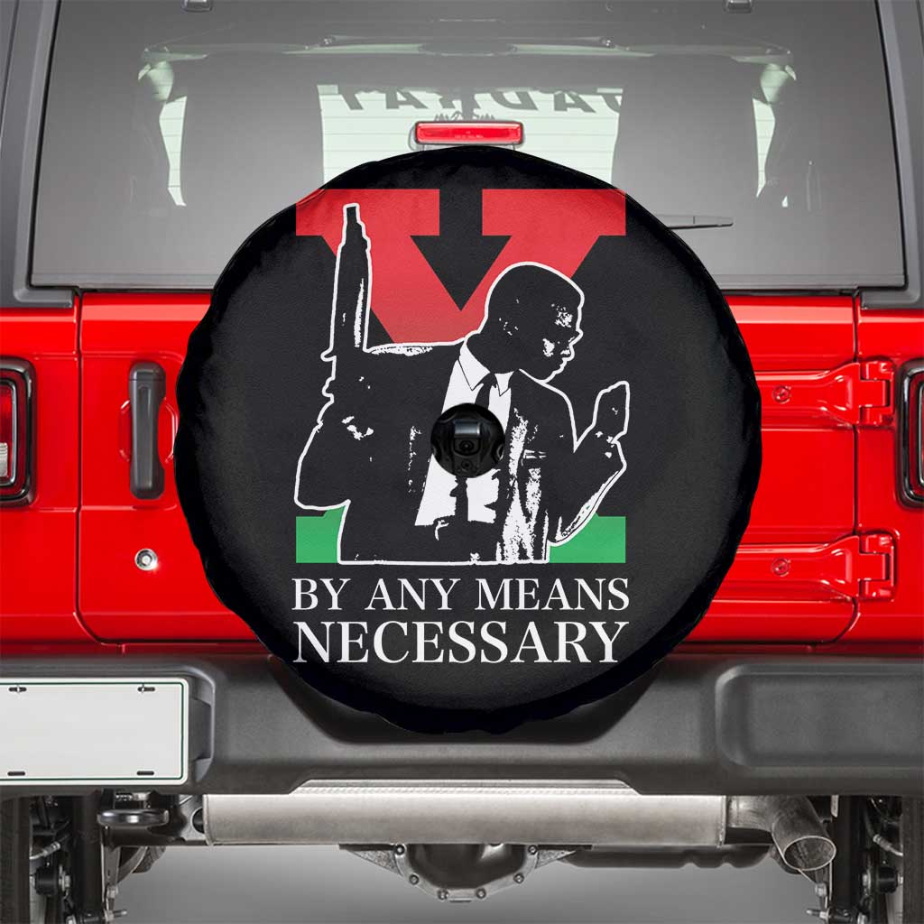 Malcolm X Spare Tire Cover By Any Means Necessary - Wonder Print Shop