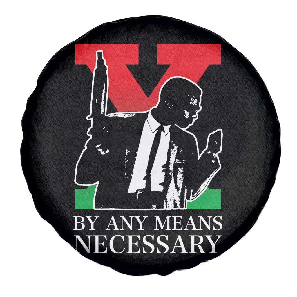 Malcolm X Spare Tire Cover By Any Means Necessary - Wonder Print Shop